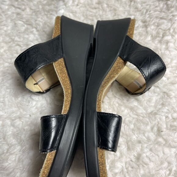 Mephisto Air Relax leather black straps wedge sandals silver tone buckle EURSZ39 - Picture 5 of 13